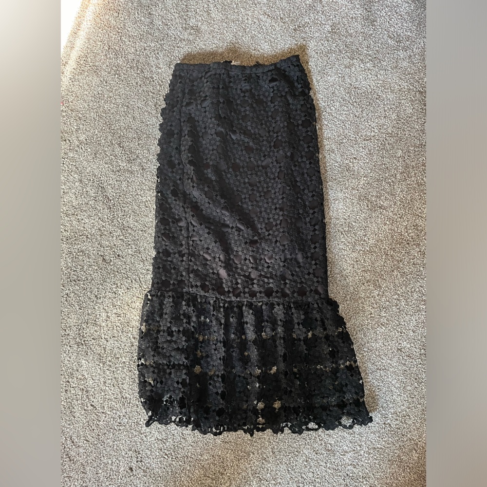 Petal and Pup Black Pencil skirt with Floral Pattern